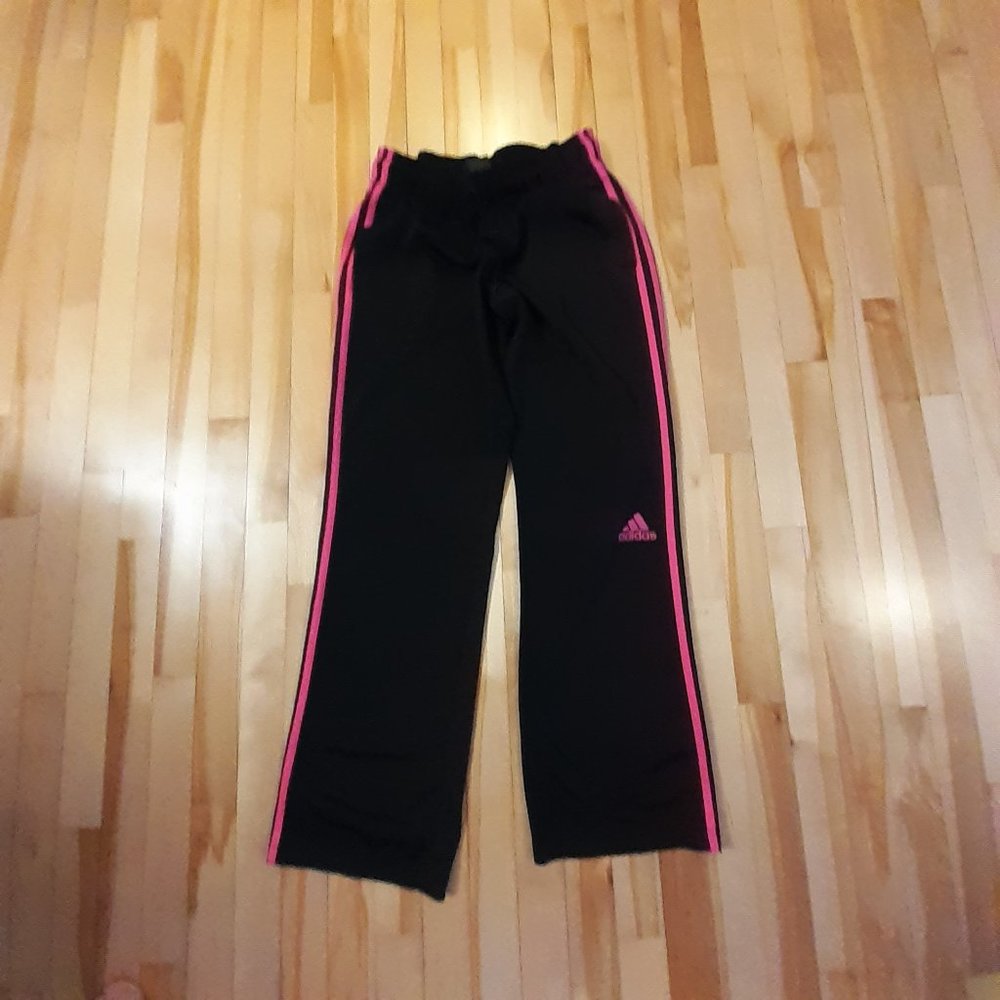 Adidas Black and Pink Pants Small - Picture 2 of 3